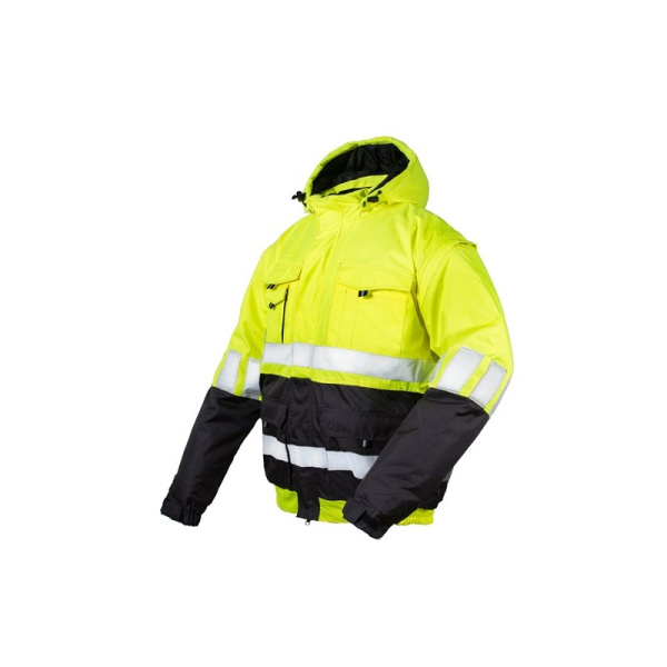Куртка  PILOT CANVAS HI-VIS, мужская, ПЭ, СОП, утепленная, серый/желтый, Talis